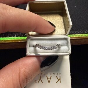 Kay Jewelers Silver and White Diamond Band